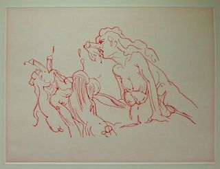 Claes Oldenburg Erotic Fantasy Colored Etching