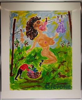 Robert M Ciccione Tongue Tied Painting w Poster