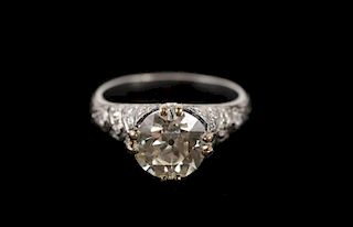 Ladies Platinum, Diamond & Sapphire Ring