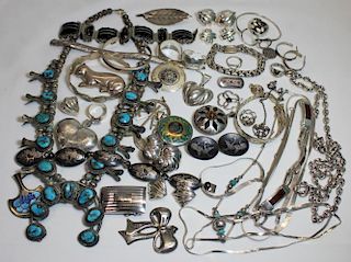 JEWELRY. Assorted Silver Jewelry Grouping.