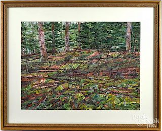 Mark Howard (American 20th c.), watercolor titled Falling Forest, signed lower right and dated '9