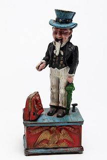 Mechanical Cast Iron "Uncle Sam" Coin Bank