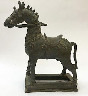 Chinese Patinated Bronze Figure of a Horse