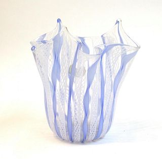 Murano Venetian Glass Handkerchief Vase