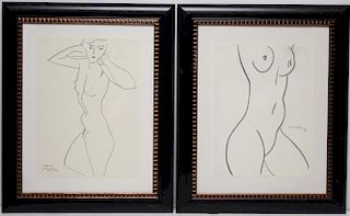 Pair of Female Nude Figure Studies- Prints