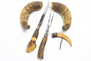 Group of Stag & other Horn Items