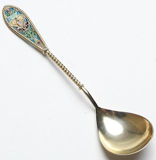 Kjaerland Norwegian Silver Plique-a-Jour Spoon