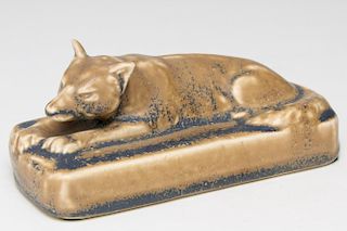 Rookwood Pottery Fox-Form Paperweight