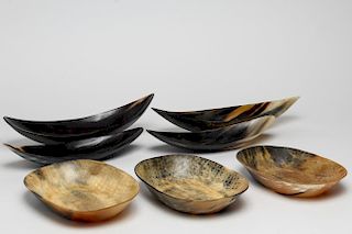7 Becara Spanish Polished Horn Dishes