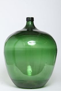 Monumental Dark Green Glass Floor Vase