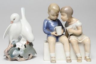 2 Vintage Danish Porcelain Figurines
