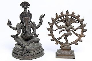 2 Bronze Hindu Sculptures of Deities