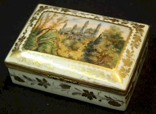 Continental Porcelain Brass-Mounted Box