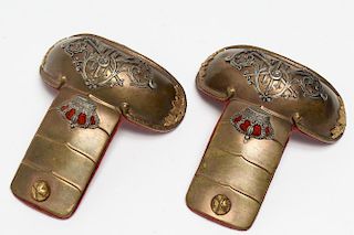 Pair of Spanish Gilt Brass Military Epaulettes