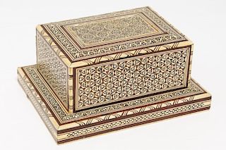 Parquetry & Mother-Of-Pearl Inlay Pencil Box