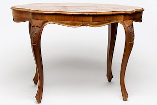 Louis XV-Style Mahogany Oval Low Table