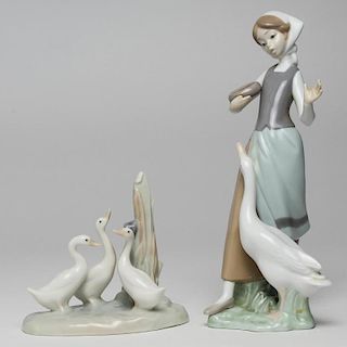 2 Vintage Lladro Porcelain Figurines