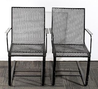Pair of Cantilevered Outdoor Patio Chairs