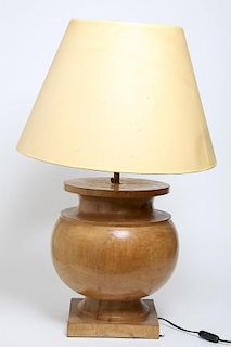 Large Vintage Turned Wood Table Lamp
