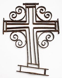 Antique Wrought Iron Processional Cross