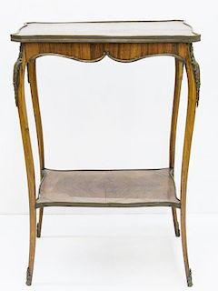 Louis XV-Style Parquetry & Ormolu Side Table
