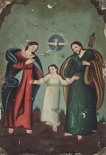 19th C. Painting of Holy Family, Mexico