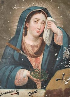 19th C. Painting of Virgin Dolores, Mexico