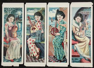 4 Vintage Chinese Shanghai Advertising Posters