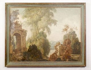 Gisbert Palmie Neoclassical Garden, Oil on Canvas