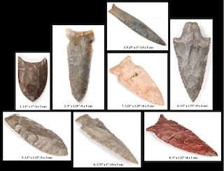 Estate Collection of 8 Arrowheads/Points