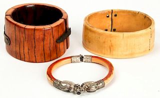3 Antique Tribal Bone Bracelets