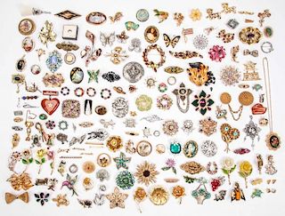 Large Group of 170 Costume Jewelry Pins