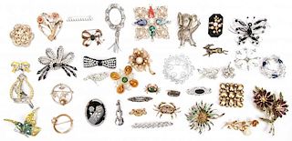 Group of 37 Costume Jewelry Pins and Brooches