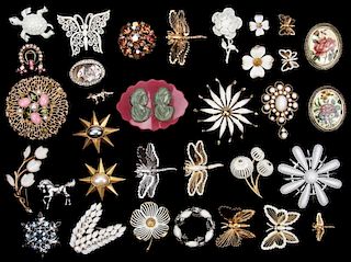 Group of 33 Costume Jewelry Pins