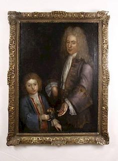 French Portrait of A Gentleman & Son, 18th/19th C.