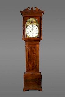 Scottish Long Case 8 Day Mahogany Clock