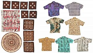 Fine Vintage Batik/Block Printed Men's Shirts West Africa/Indonesia and Textile Pieces
