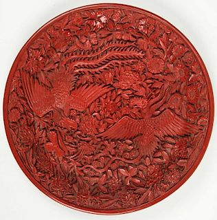 Fine Chinese Cinnabar Plate