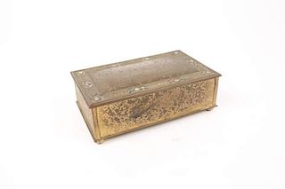 Tiffany Furnaces Gilt Bronze & Favrile Glass Box