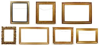 7 Fine Old Gilt Wood Frames, 19/20th c.