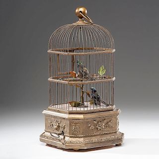 French Double Singing Bird Cage Automaton