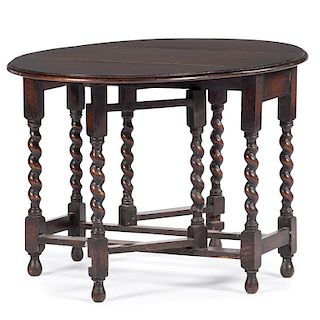 William and Mary Oak Gate-Leg Table