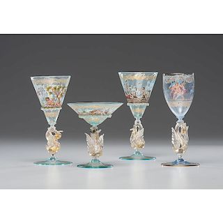 Venetian Glass Swan Stemware