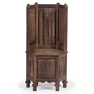 Renaissance Revival Carved Hall Chair