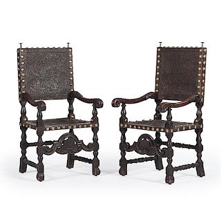 Portuguese Leather Armchairs