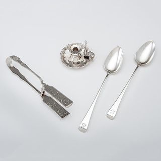 English Sterling Presentation Asparagus Tongs, And Other Sterling Items