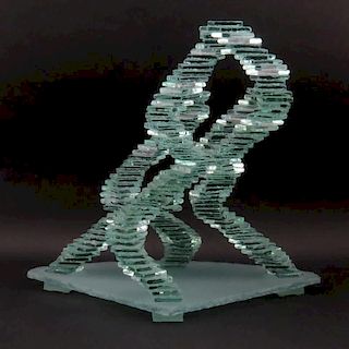 David Litt (20th C.) Art Deco Glass Sculpture.
