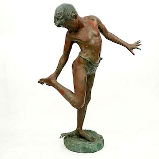 After: Annibale Delotto, Italian  (1877-1932) "Le Crabe" Bronze Sculpture.