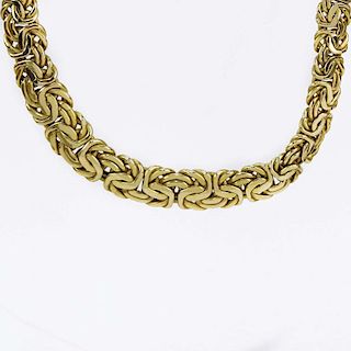 Vintage Italian 14 Karat Yellow Gold Link Necklace.