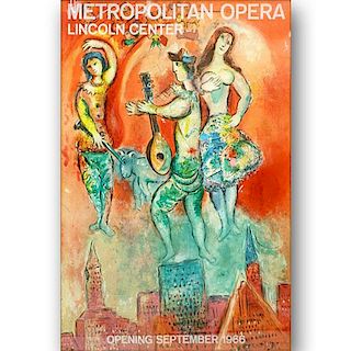 After: Marc Chagall, Russian/French (1887-1985) "Carmen" Metropolitan Opera Lincoln Center Color Lithograph, Dated 1966.